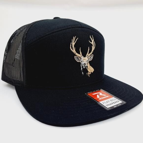 Buck Deer Hunting Swamp Donkey Richardson 168 7 Panel Flat Bill Trucker Mesh Hat main image 4